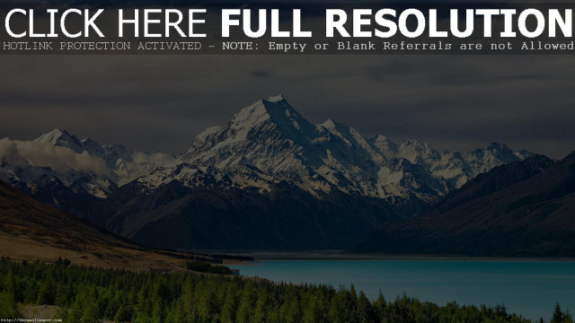 Mountain lake trees dark sky free wallpaper for desktop - medium preview image