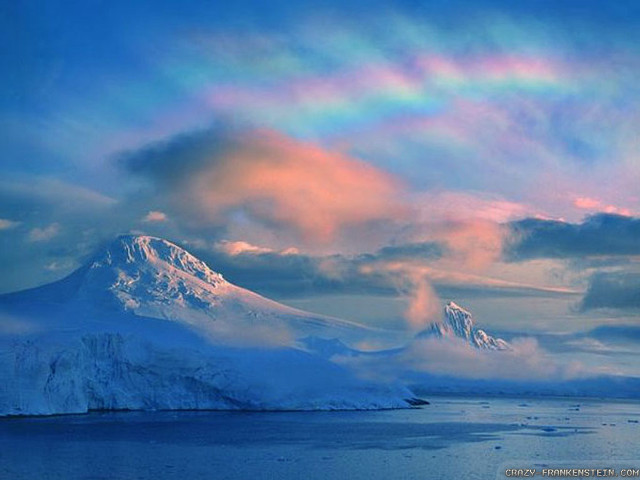Rainbow mountain ocean ice snow free wallpaper for desktop - medium preview image