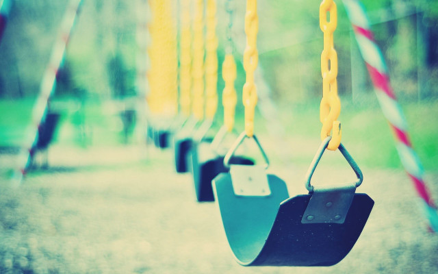 Swings park trees blue sky free wallpaper for desktop - medium preview image