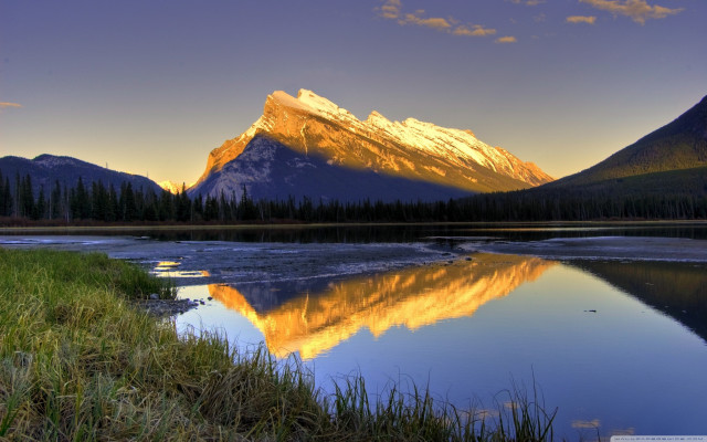 Mountain range reflection lake sunset #10 free wallpaper for desktop - medium preview image