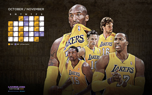 Lakers players scoreboard group standing free wallpaper for desktop - medium preview image