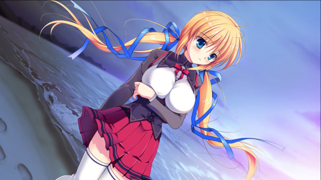 Anime girl blonde hair blue #17 free wallpaper for desktop - medium preview image