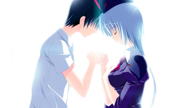 Anime couple hands together eye free wallpaper for desktop - medium preview image