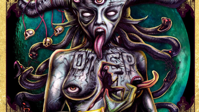 Woman tongue demon snake chest free wallpaper for desktop - medium preview image