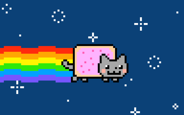 Cat rainbow cake censored pixel free wallpaper for desktop - medium preview image
