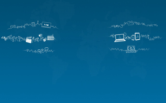 Blue background world map laptop free wallpaper for desktop - medium preview image