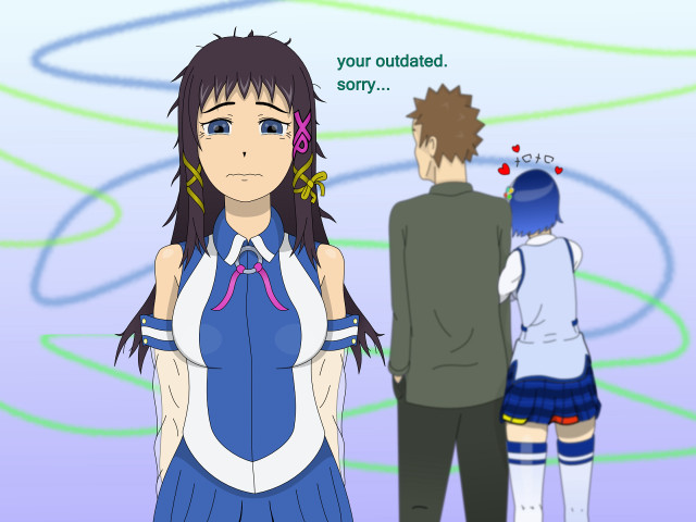 Man woman blue background message free wallpaper for desktop - medium preview image