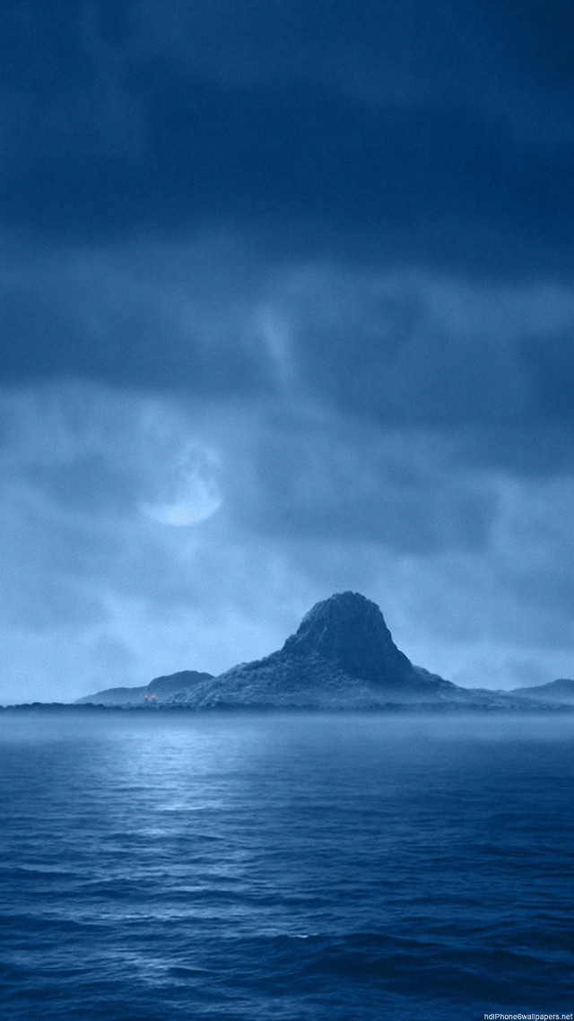 Large body water island cloudy free wallpaper for mobile - medium preview image