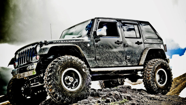 Black jeep rocky hill cloudy #2 free wallpaper for desktop - medium preview image