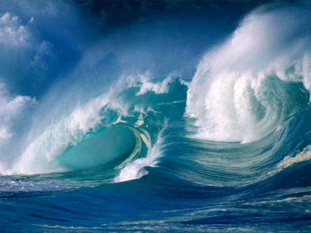 Large wave breaking ocean wallpaper free wallpaper for desktop - medium preview image