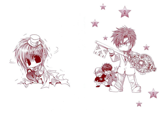 Anime stars girl gun boy free wallpaper for desktop - medium preview image