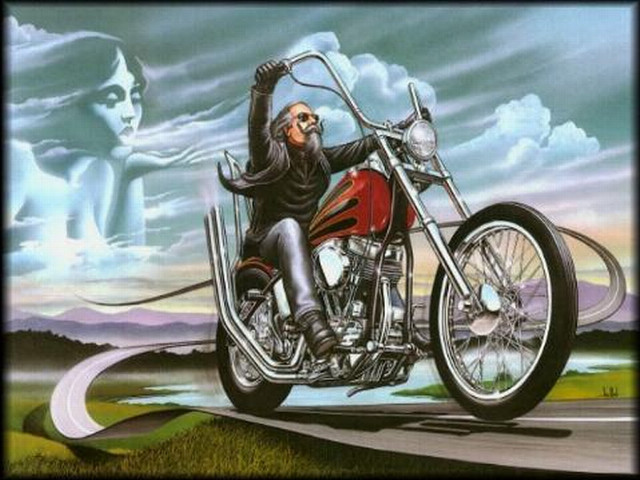 Man motorcycle road demon woman free wallpaper for desktop - medium preview image