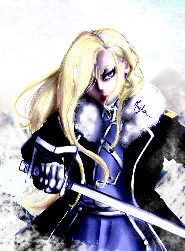 Woman sword sky background drawing free wallpaper for mobile - medium preview image