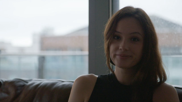 Woman couch window rain hair free wallpaper for desktop - medium preview image