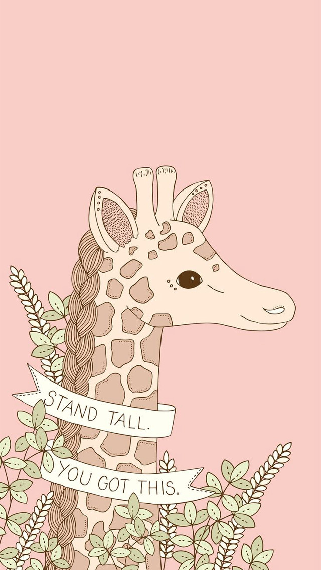 Giraffe ribbon sign hand tall free wallpaper for mobile - medium preview image