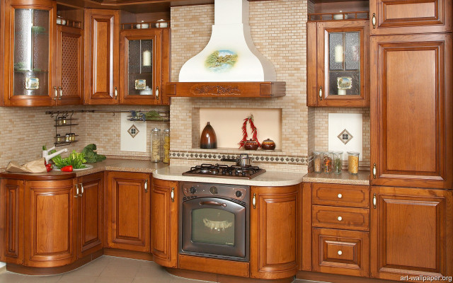 Kitchen stove range oven island free wallpaper for desktop - medium preview image