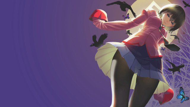 Woman skirt jacket hat bird free wallpaper for desktop - medium preview image