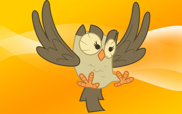 Cartoon owl wings spread eyes free wallpaper for desktop - medium preview image