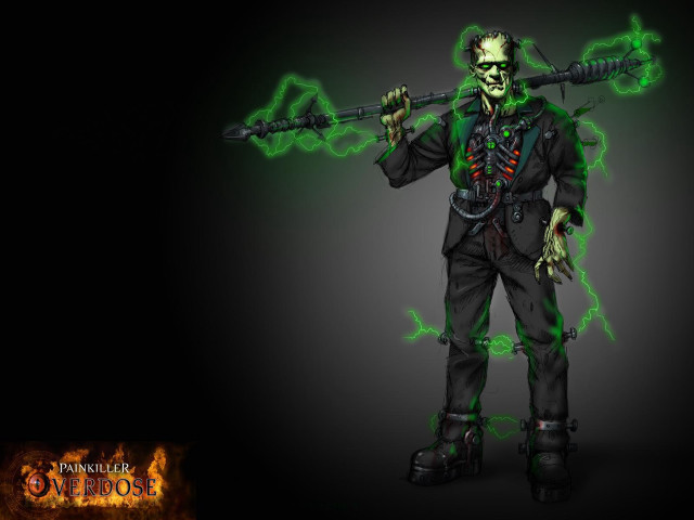 Creepy man green lightning glow free wallpaper for desktop - medium preview image