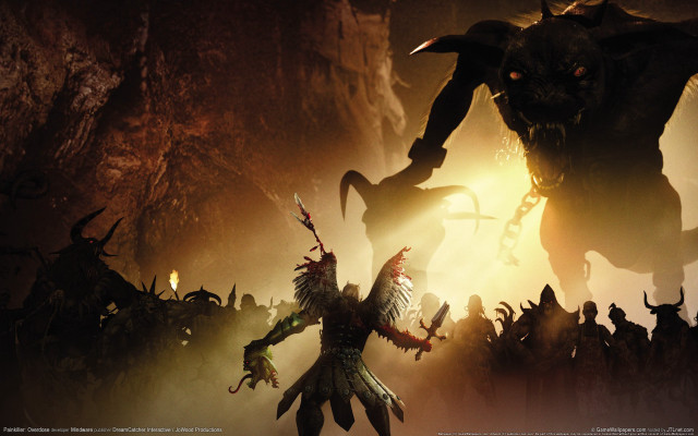 Demonic monsters cave light shining free wallpaper for desktop - medium preview image