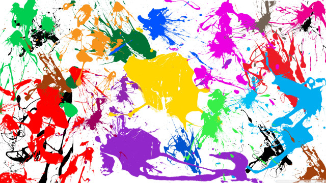 Colorful background paint splatters white free wallpaper for desktop - medium preview image