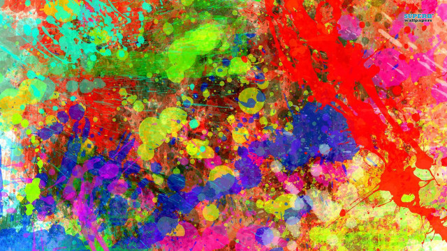 Colorful painting splattered black frame #3 free wallpaper for desktop - medium preview image