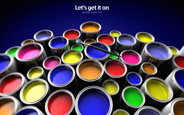 Paint cans stacked lets get free wallpaper for desktop - medium preview image