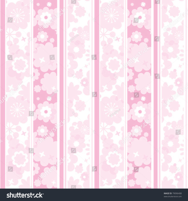 Pink white striped background flowers free wallpaper for tablet - medium preview image