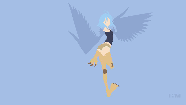 Woman blue hair black shirt free wallpaper for desktop - medium preview image