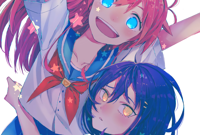 Anime girls blue eyes red #2 free wallpaper for desktop - medium preview image