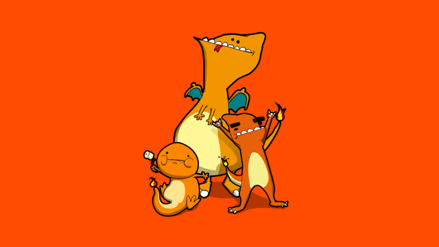 Cartoon animals group orange background free wallpaper for desktop - medium preview image