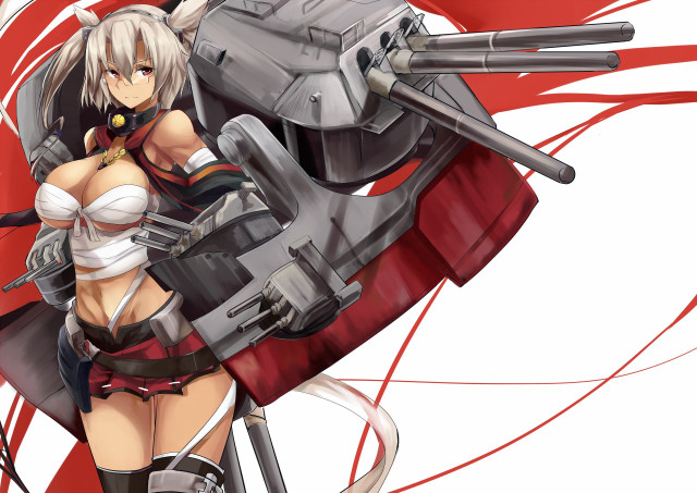Woman cosplay gun machine gun free wallpaper for desktop - medium preview image