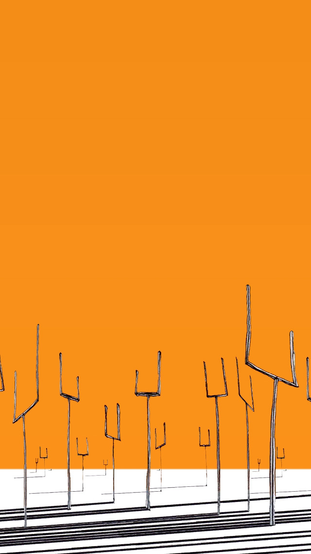 Metal poles orange white strip free wallpaper for mobile - medium preview image