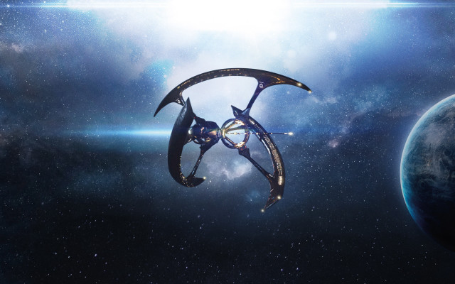 Space station planet star horizon free wallpaper for desktop - medium preview image