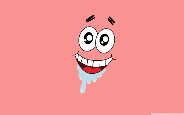 Cartoon face big smile pink free wallpaper for desktop - medium preview image