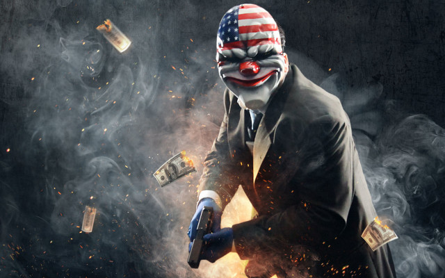Man suit mask gun money free wallpaper for desktop - medium preview image