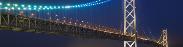 Large bridge night lights span free wallpaper for desktop - medium preview image