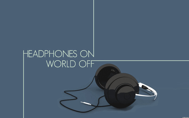 Headphones blue background world off free wallpaper for desktop - medium preview image