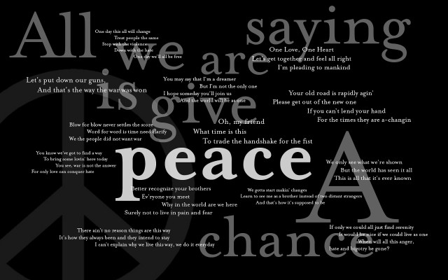 Peace sign black white photo free wallpaper for desktop - medium preview image
