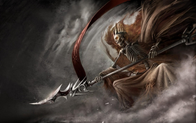 Skeleton warrior sword sceptacle hand free wallpaper for desktop - medium preview image