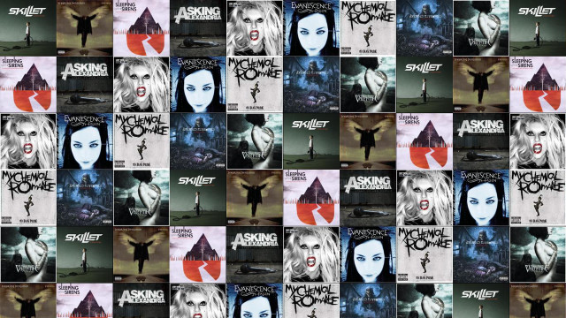 Vampire woman haircolors makeup collage free wallpaper for desktop - medium preview image