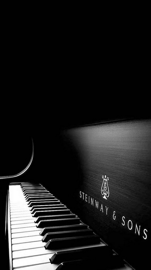 Piano logo dark background white free wallpaper for mobile - medium preview image
