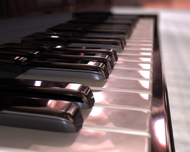 Piano closeup keys blurry background free wallpaper for desktop - medium preview image