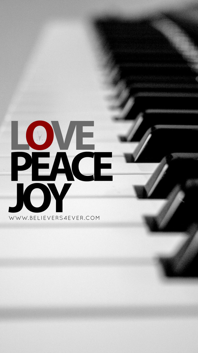 Piano keyboard love peace joy free wallpaper for mobile - medium preview image