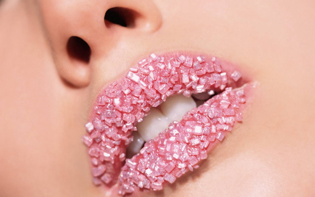 Pink glitter lips white lipring free wallpaper for desktop - medium preview image