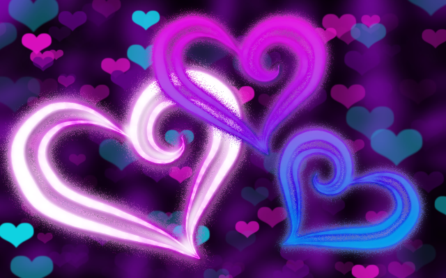 Hearts in the air purple free wallpaper for desktop - medium preview image