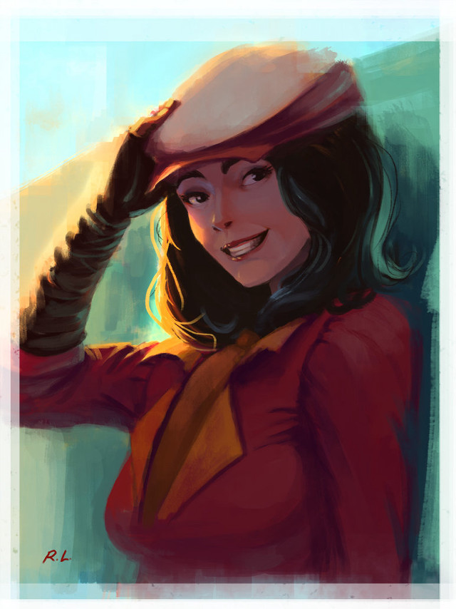 Woman hat scarf smiling posing free wallpaper for mobile - medium preview image