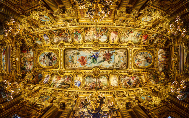 Ceiling paintings chandeliers gold trimmings free wallpaper for desktop - medium preview image