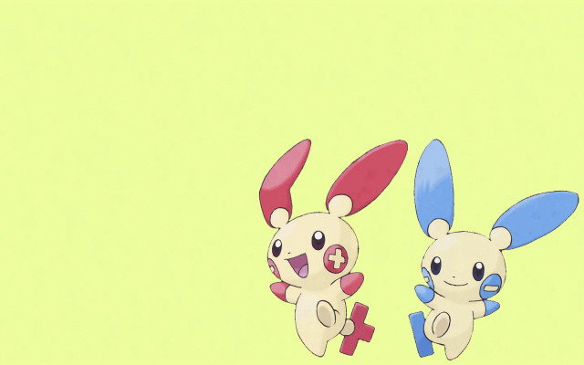 Cartoon rabbits cross heart yellow free wallpaper for desktop - medium preview image