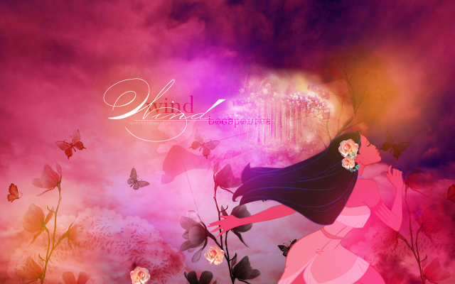 Pink dress flower butterflies kimono free wallpaper for desktop - medium preview image
